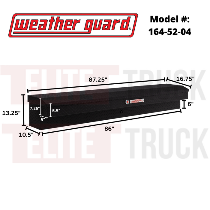 Weather Guard Side Mount Tool Box Textured Matte Black Aluminum 87X17X13 Model # 164-52-04