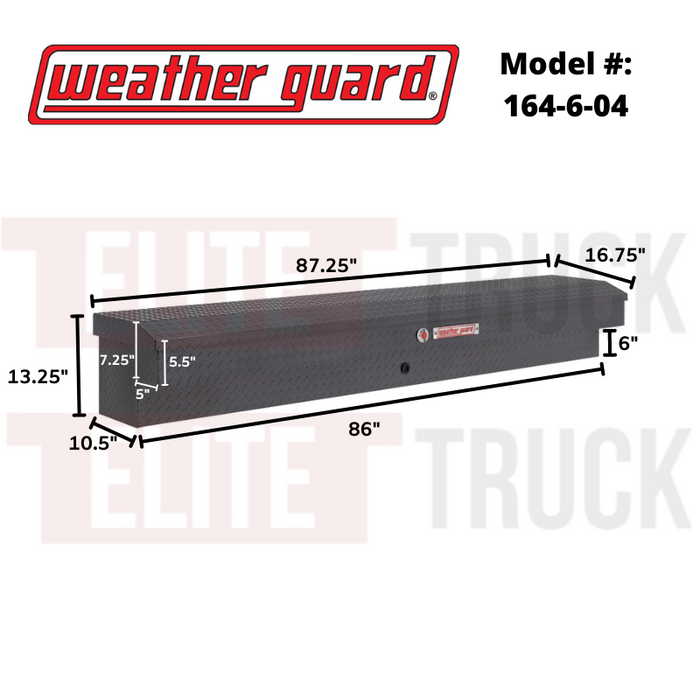 Weather Guard Side Mount Tool Box Gray Aluminum 87X17X13 Model # 164-6-03