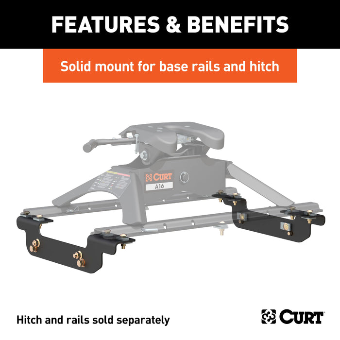 CURT 5th Wheel Installation Brackets, Select Chevrolet Silverado, GMC Sierra 2500, 3500 HD, Except Cab & Chassis Model 16411