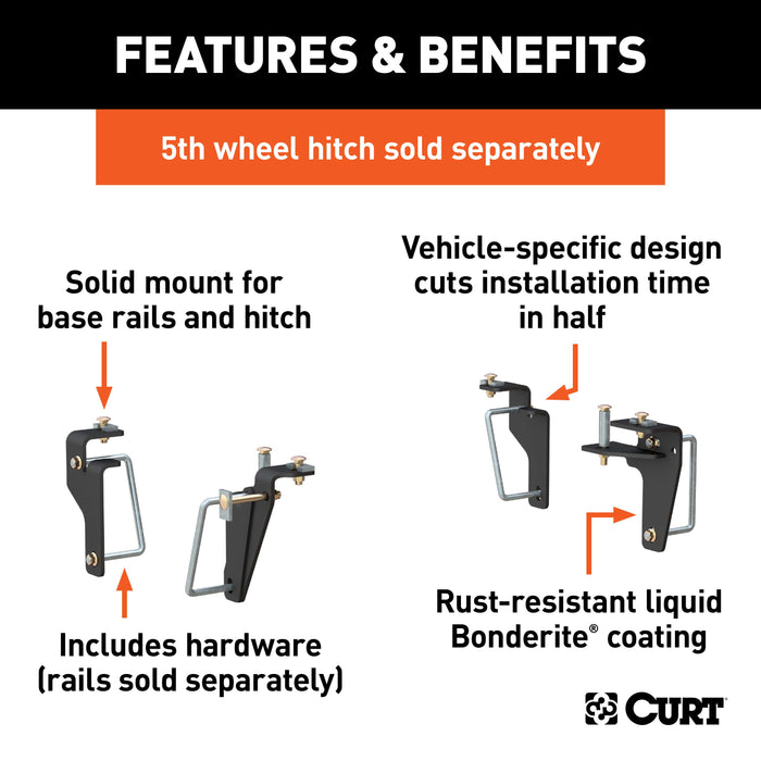 CURT 5th Wheel Installation Brackets, Select Ram 2500, 3500 Model 16430