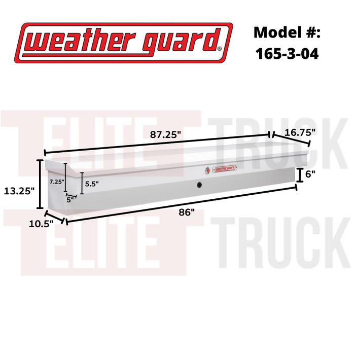 Weather Guard Side Mount Tool Box White Steel 87X17X13 Model # 165-3-04