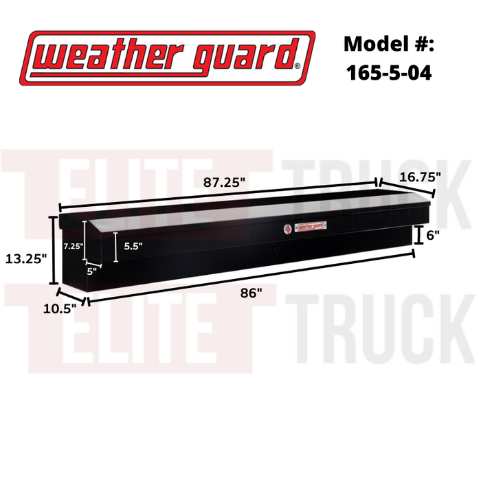 Weather Guard Side Mount Tool Box Gloss Black Steel 87X17X13 Model # 165-5-04