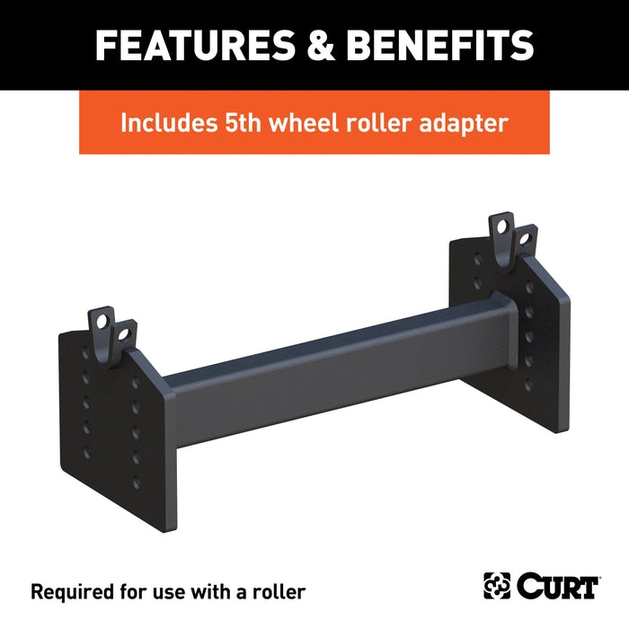 CURT E16 5th Wheel Slider Hitch for Short Bed Trucks, 16,000 lbs Model 16516
