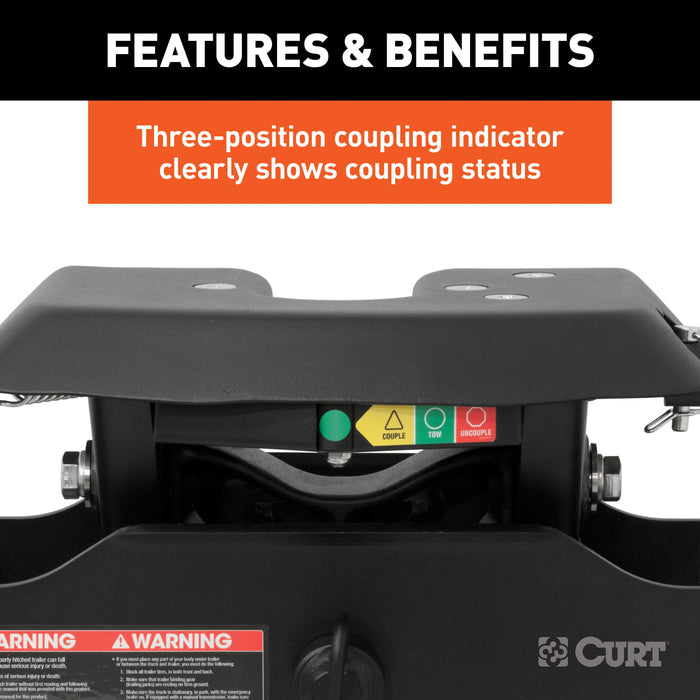 CURT A16 5th Wheel Hitch Head Only, Legs or Roller Required, 16,000 lbs Model 16520