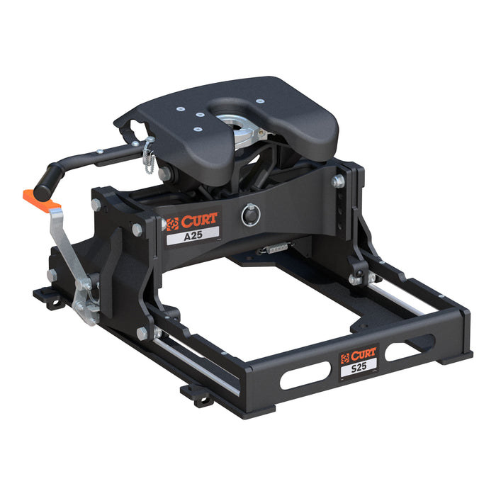 CURT A25 5th Wheel Slider Hitch for Short Bed Trucks, 25,000 lbs Model 16551