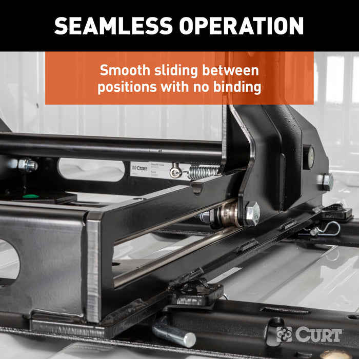 CURT S20 Sliding 5th Wheel Hitch for Short Bed Trucks, 20,000 lbs (Head Required) Model 16564