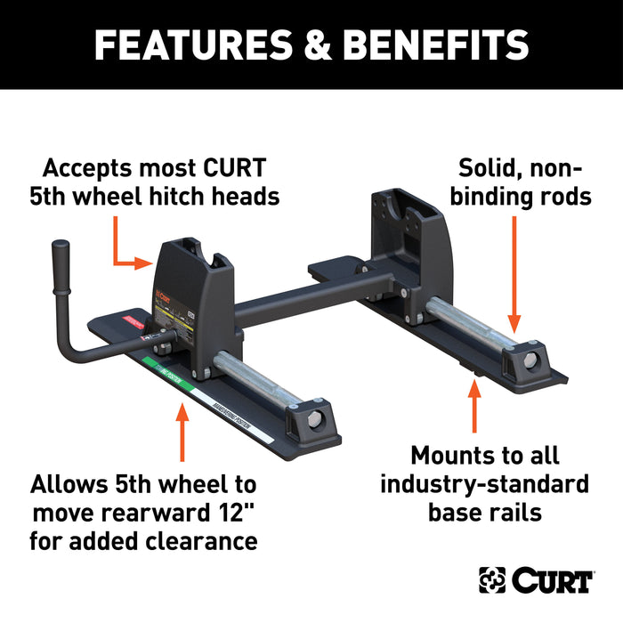 CURT R24 5th Wheel Roller for Short Bed Trucks, 24,000 lbs Model 16570