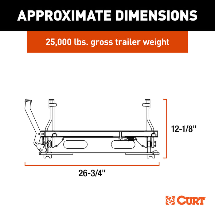 CURT S25 Sliding 5th Wheel Hitch for Short Bed Trucks, 25,000 lbs (Head Required) Model 16574