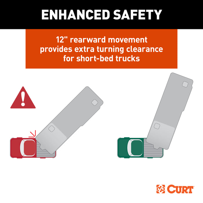 CURT S25 Sliding 5th Wheel Hitch for Short Bed Trucks, 25,000 lbs (Head Required) Model 16574