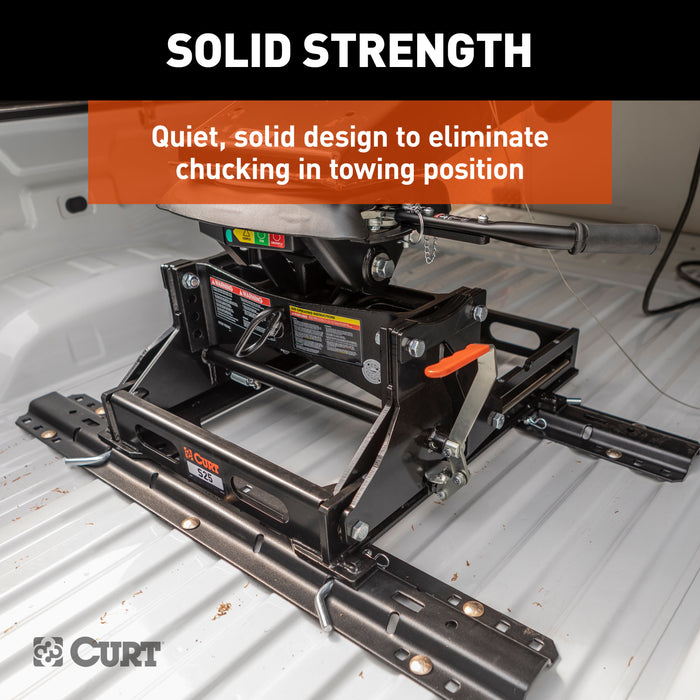CURT S25 Sliding 5th Wheel Hitch for Short Bed Trucks, 25,000 lbs (Head Required) Model 16574