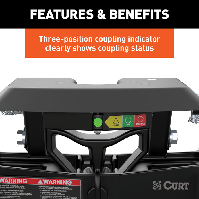 CURT A25 5th Wheel Hitch Head Only, Legs or Roller Required, 25,000 lbs Model 16580