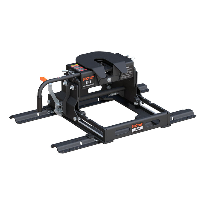 CURT E16 5th Wheel Slider Hitch with Base Rails for Short Bed Trucks, 16,000 lbs Model 16611