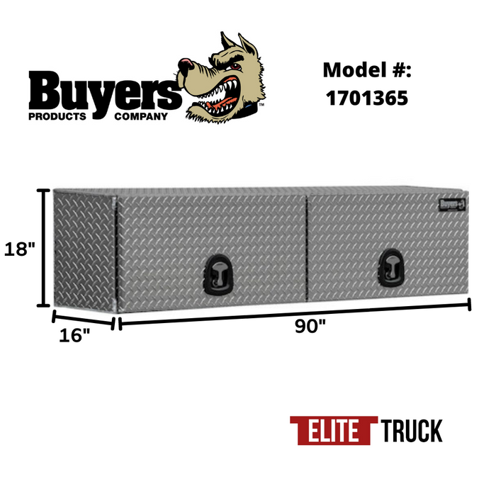 Buyers Products 18x16x90 Aluminum Top Mount Truck Box with Flip Up