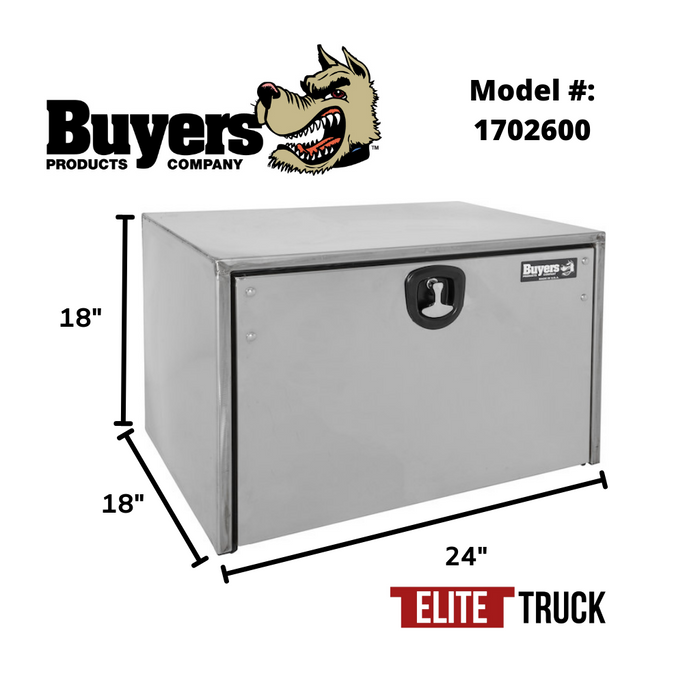 Buyers Products 18x18x24 Stainless Steel Underbody Truck Box With Polished Stainless Steel Door 1702600