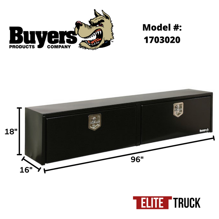 Buyers Products 18x16x96 Black Steel Top Mount Truck Box 1703020