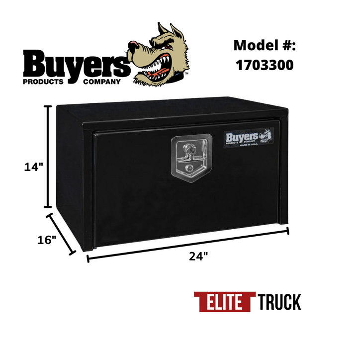Buyers Products 14x16x24 Inch Black Steel Underbody Truck Box 1703300