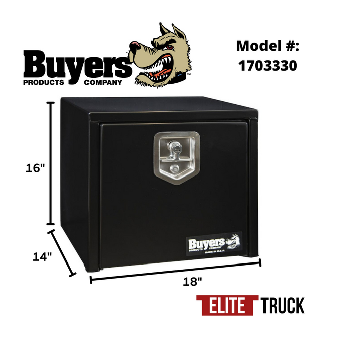 Buyers Products 16x14x18 Inch Black Steel Underbody Truck Box 1703330