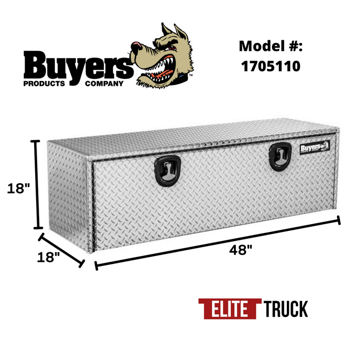 Buyers Products 18x18x48 Inch Diamond Tread Aluminum Underbody Truck Box 1705110