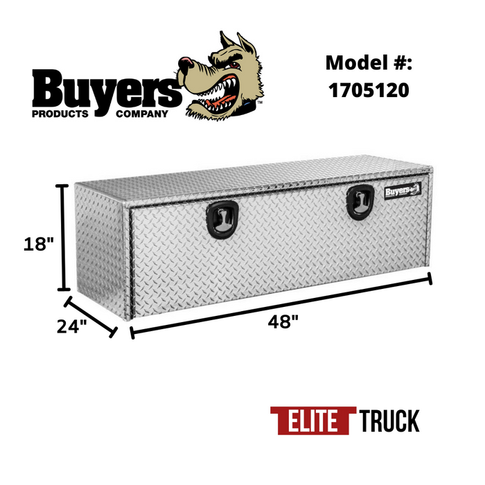 Buyers Products 18x24x48 Inch Diamond Tread Aluminum Underbody Truck Box 1705120