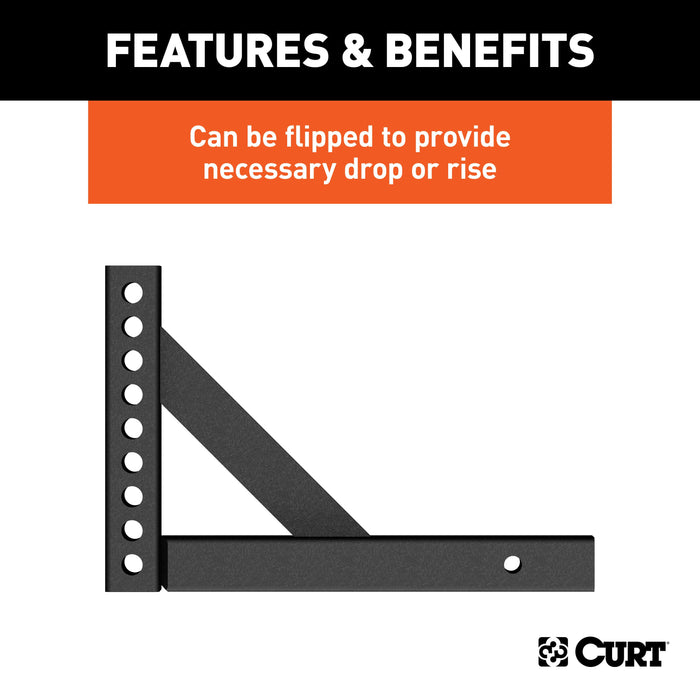 CURT Replacement Weight Distribution Hitch Shank, 2-Inch Receiver, 6-Inch Drop, 10-1/4-Inch Rise Model 17122