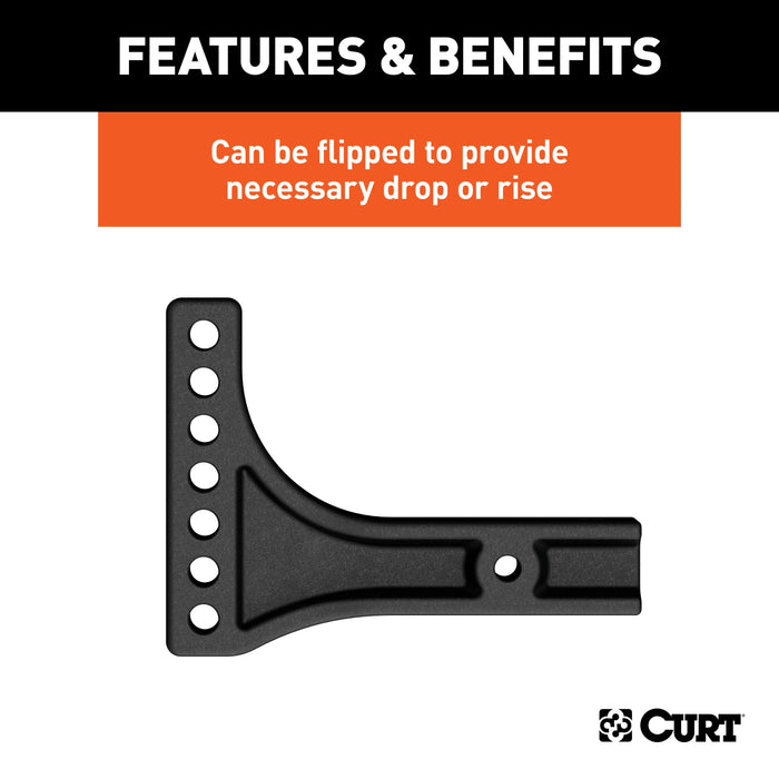 CURT Replacement Weight Distribution Hitch Shank, 2-1/2-Inch Receiver, 2-Inch Drop, 6-Inch Rise Model 17131