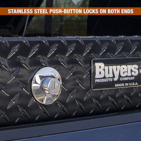 Buyers Products 23x20x71 Inch Gloss Black Diamond Tread Aluminum Gull Wing Truck Box - Lower Half 16x20x60 Model 1720413