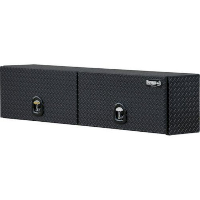 Buyers Products 16x13x72 Textured Matte Black Diamond Tread Aluminum Top Mount Truck Box with Flip-Up Door Model 1722351