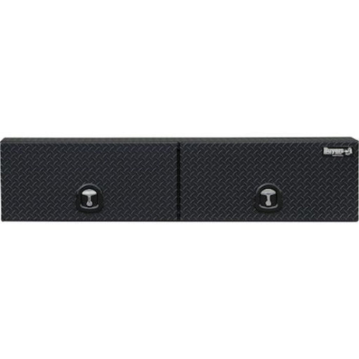 Buyers Products 16x13x72 Textured Matte Black Diamond Tread Aluminum Top Mount Truck Box with Flip-Up Door Model 1722351