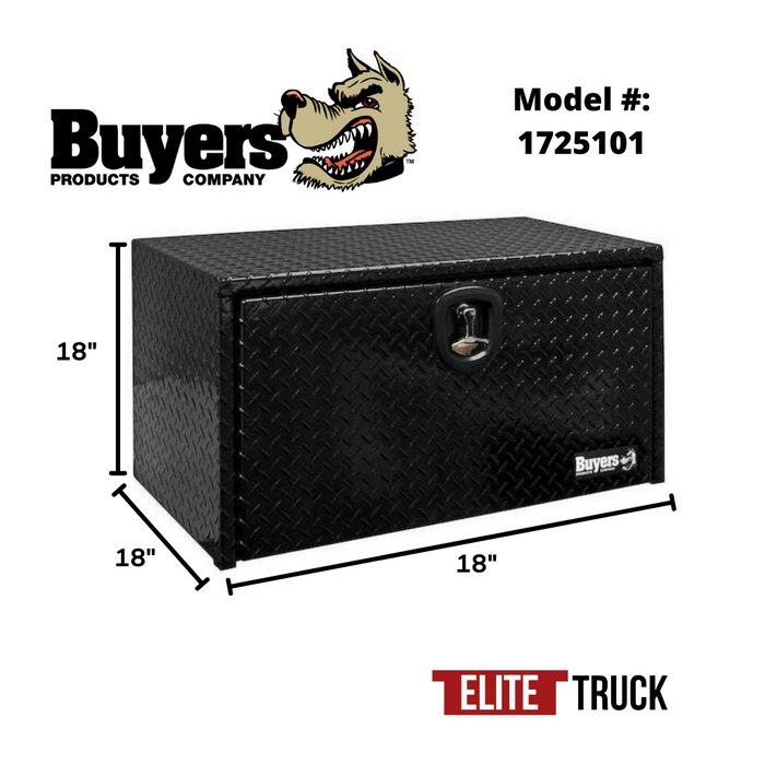 Buyers Products 18x18x18 Inch Black Diamond Tread Aluminum Underbody Truck Box 1725101