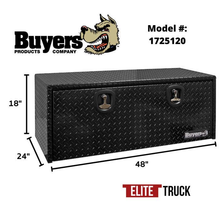 Buyers Products 18x24x48 Inch Black Diamond Tread Aluminum Underbody Truck Box 1725120