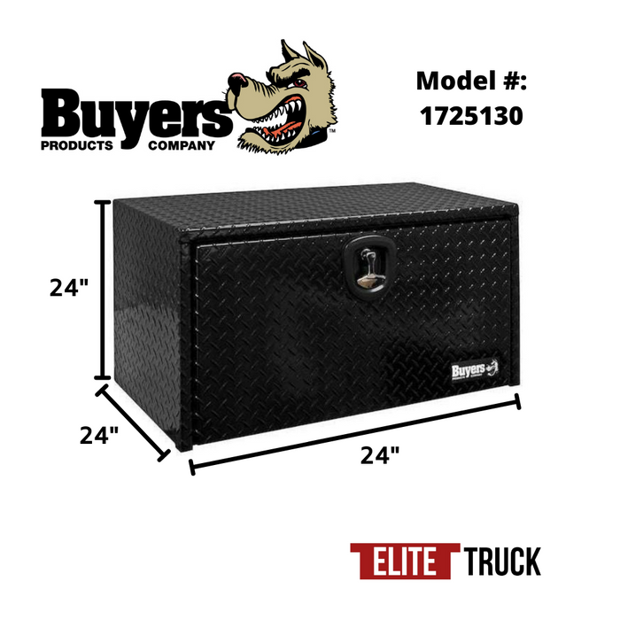 Buyers Products 24x24x24 Inch Black Diamond Tread Aluminum Underbody Truck Box 1725130