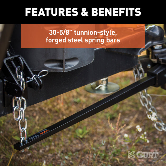 CURT Deep Drop Trunnion Weight Distribution Hitch, Up to 10K, 2-Inch Shank Model 17352