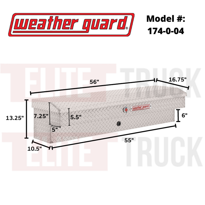 Weather Guard Side Mount Tool Box Bright Aluminum 56X17X13 Model # 174-0-04