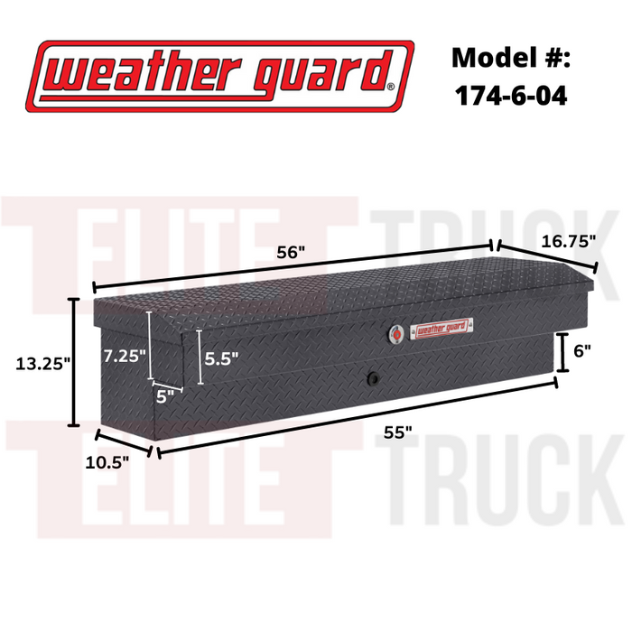 Weather Guard Side Mount Tool Box Gray Aluminum 56X17X13 Model # 174-6-04
