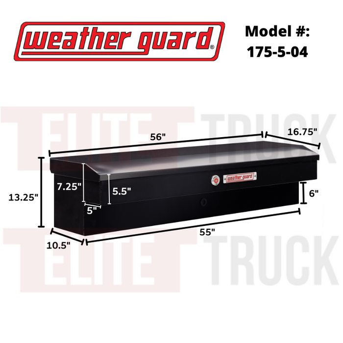 Weather Guard Side Mount Tool Box Gloss Black Steel 56X17X13 Model # 175-5-04
