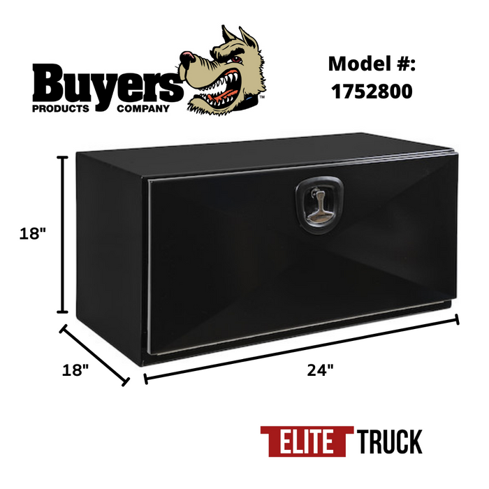 Buyers Products 18x18x24 Inch Pro Series Black Steel Underbody Truck Box 1752800