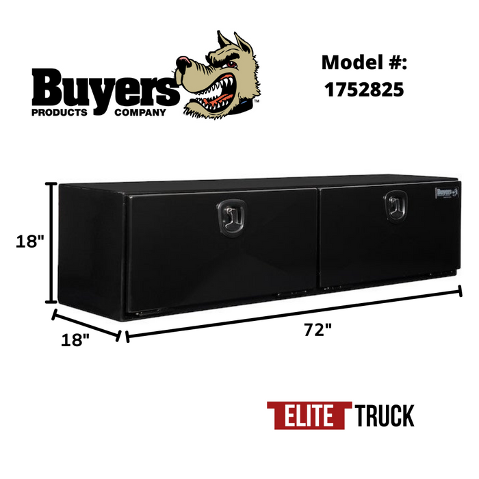 Buyers Products 18x18x72 Inch Pro Series Black Steel Underbody Truck Box 1752825
