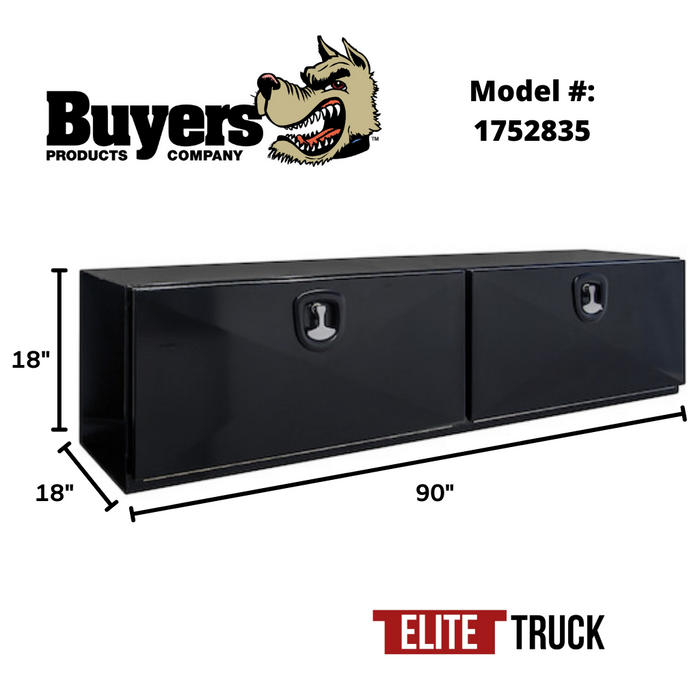 Buyers Products Top Mount Truck Box Pro Series 18x18x90 Black Steel 1752835
