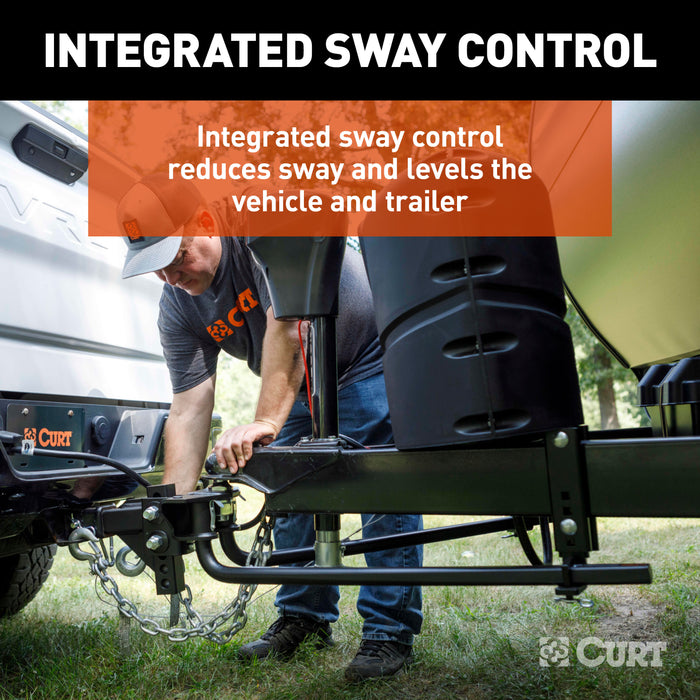 CURT TruTrack 2P Weight Distribution Hitch with 2x Sway Control, Up to 10K, 2-In Shank, 2-5/16-Inch Ball Model 17601