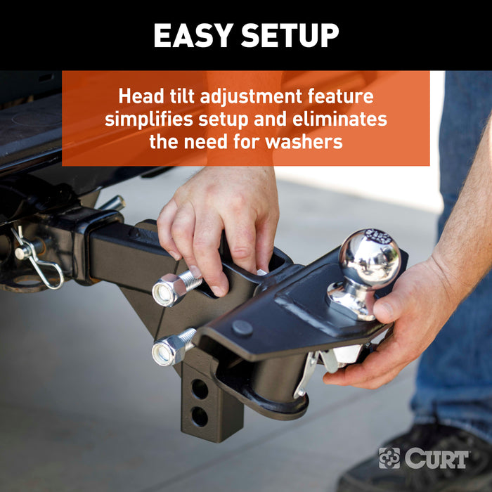CURT TruTrack 2P Weight Distribution Hitch with 2x Sway Control, Up to 10K, 2-In Shank, 2-5/16-Inch Ball Model 17601