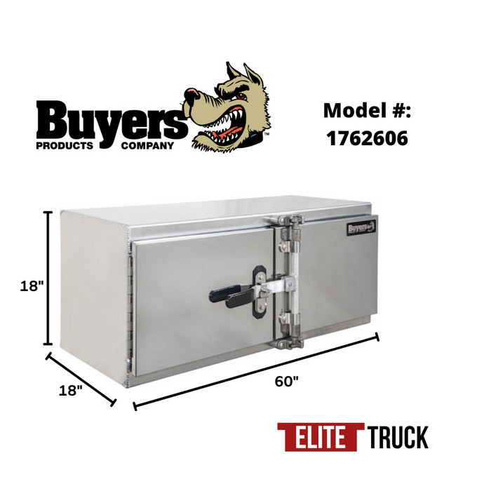 Buyers Products 18x18x60 Barn Door With Cam Latch Under Body Box Smooth Aluminum Doors Model 1762606