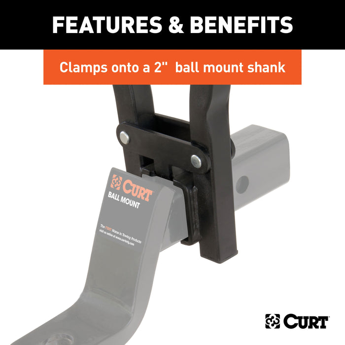 CURT Clamp-On Trailer Hitch Bike Rack Mount, Fits 2-Inch Shank, 3 Bicycles Model 18013