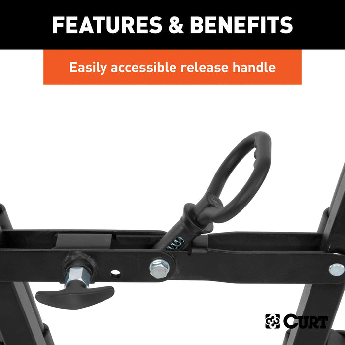 CURT Clamp-On Trailer Hitch Bike Rack Mount, Fits 2-Inch Shank, 3 Bicycles Model 18013