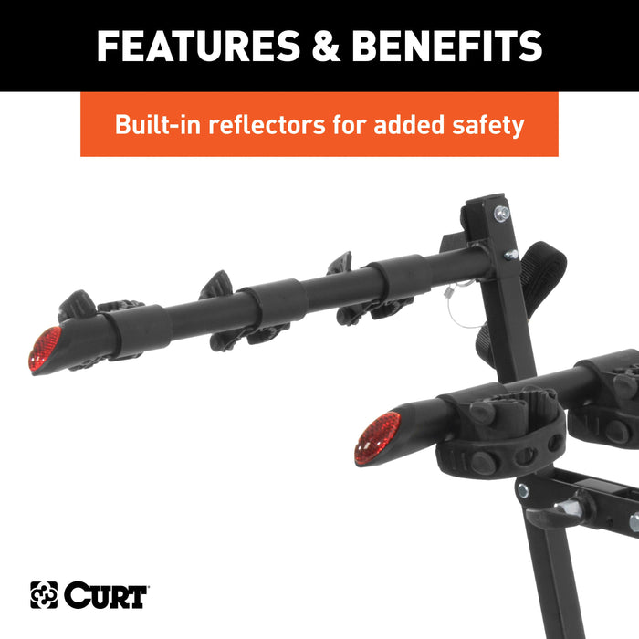 Cut Bike Rack CURT Clamp-On Trailer Hitch Bike Rack Mount, Fits 2-Inch Shank, 3 Bicy ...