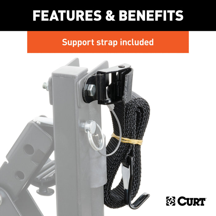 CURT Clamp-On Trailer Hitch Bike Rack Mount, Fits 2-Inch Shank, 3 Bicycles Model 18013