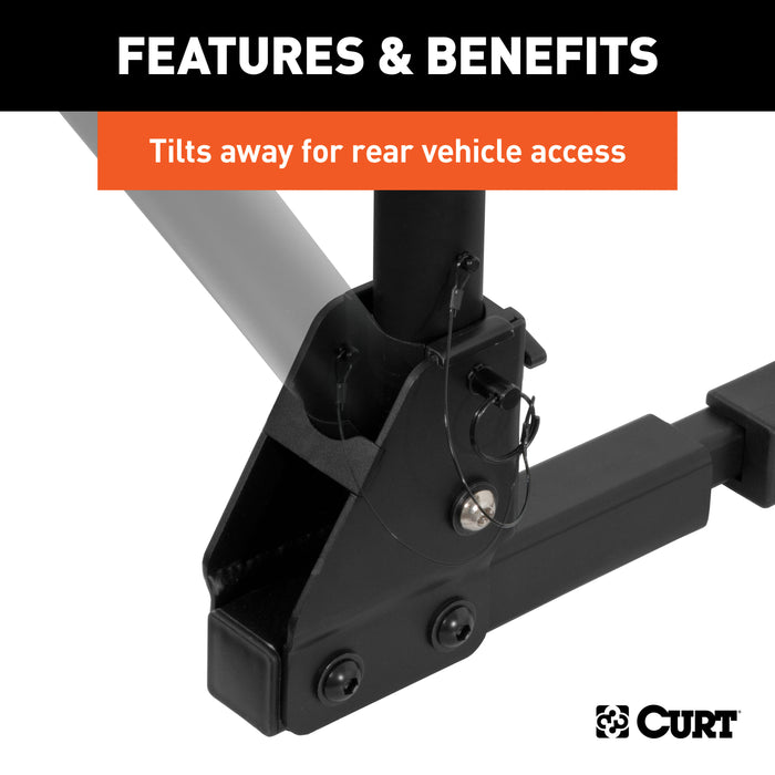 CURT Trailer Hitch Bike Rack Mount, Fits 1-1/4, 2-Inch Receiver, 2 Bicycles Model 18021