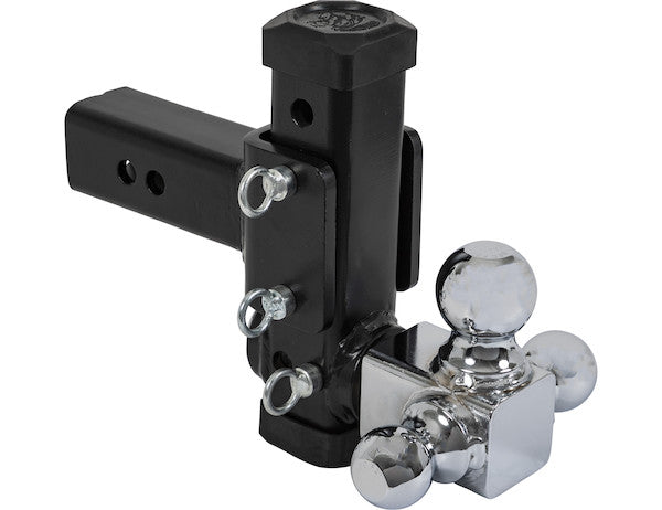 Buyers Products Adjustable Tri-Ball Hitch with Rotating Towing Balls for 2-1/2 Inch Hitch Receiver Model 1802500
