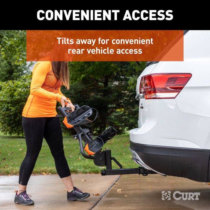 CURT Aluminum Tray-Style Platform Bike Rack Hitch Mount, Fits 2-Inch Receiver, 2 Bicycles Model 18088