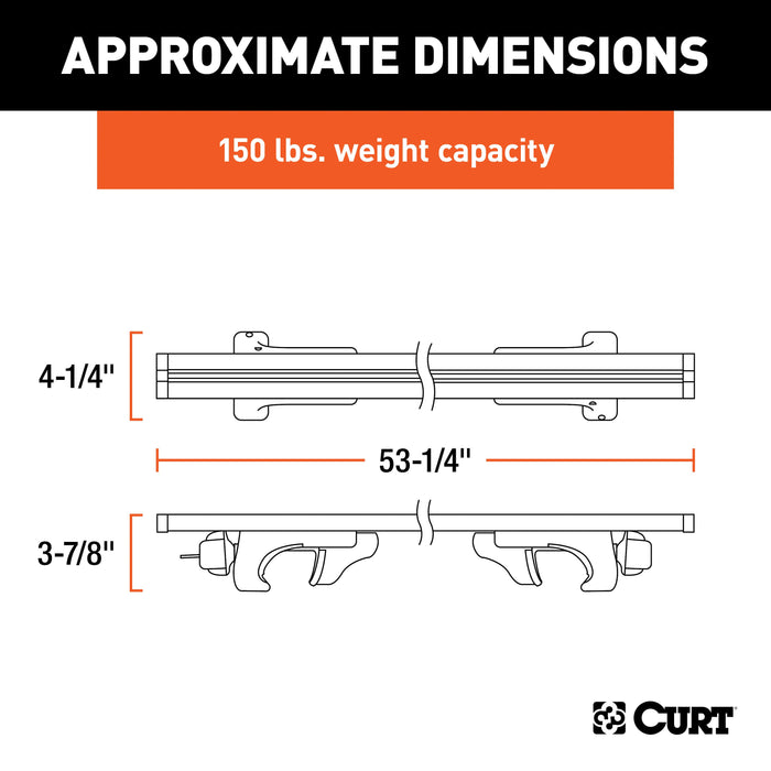 CURT Universal 53-3/8-Inch Black Aluminum Roof Rack Cross Bars, 2-Pack Model 18118