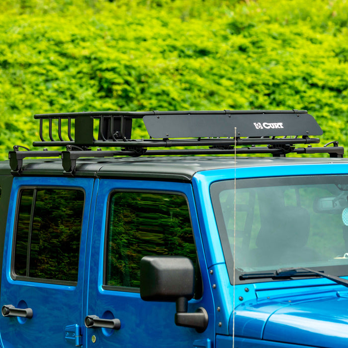 CURT Black Steel Quick-Release Roof Rack Crossbars, Fits Select Jeep Wrangler JL, Gladiator Model 18122